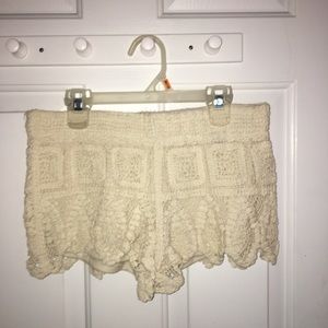 cream shorts